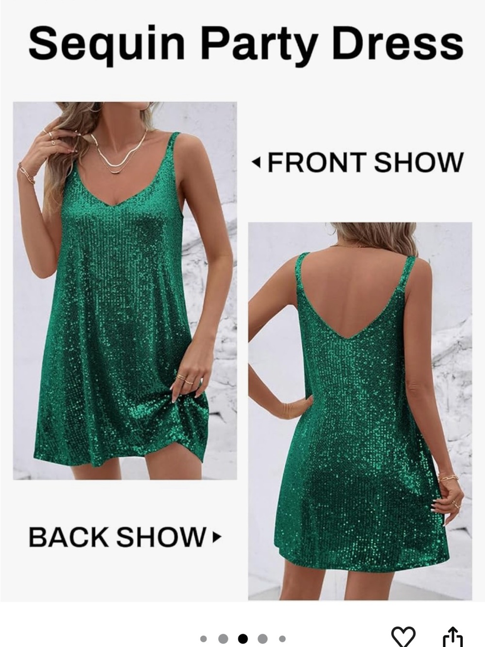 Sparkling Emerald Sequin shift Dress - Women's xl - Picture 12 of 12